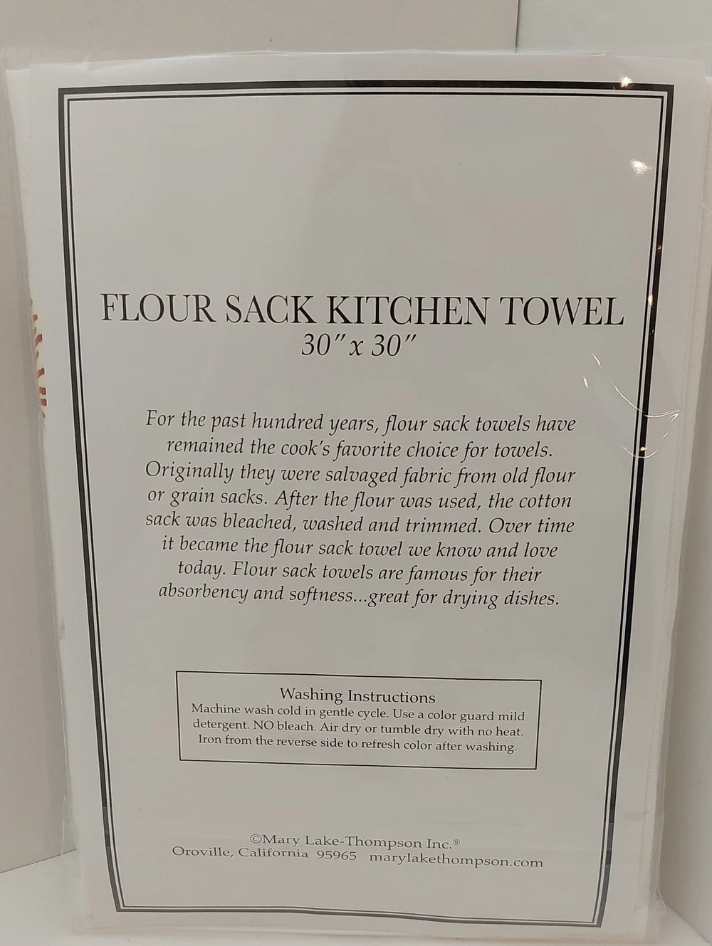 NEW Flour Sack Towel Holiday Dog White Background Red Christmas Baking Giftable